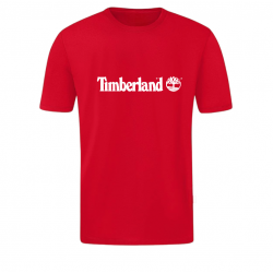 T-SHIRT 100% ΒΑΜΒΑΚΙ ΜΕ LOGO - ΚΟΚΚΙΝΟ- TIMBERLAND ΜΕΓΑΛΟ
